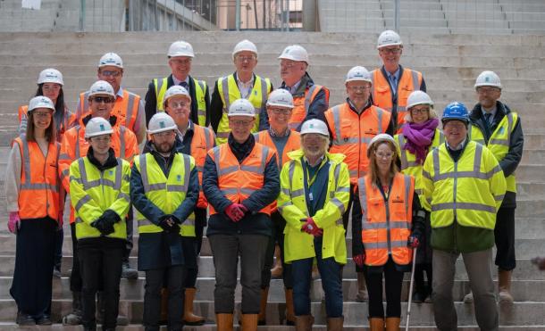 Mr Swinney with members of the team